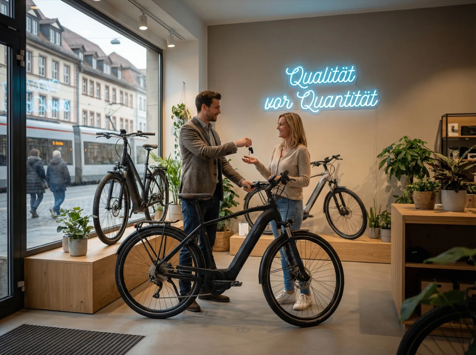 Beratungsgespräch im E-Bike Geschäft